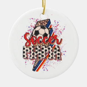 Décoration En Céramique Leopard Soccer Mama Éclair Bolt Sport Maman Mothe