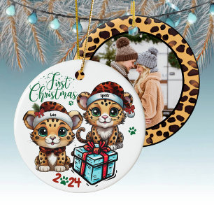 Décoration En Céramique Leopard Spot Chat Poster de animal premier Noël 🐾