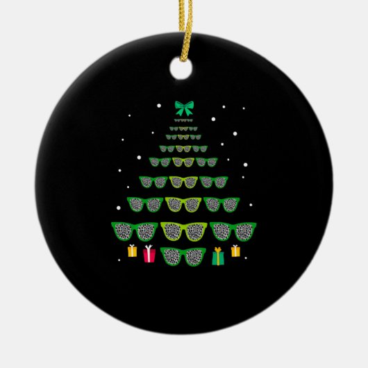 Décoration En Céramique Léopards Xmas Arbre Optométriste Noël (Devant)