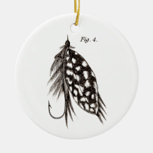 Décoration En Céramique Les 1800s vintages pêchant des attraits de pêche