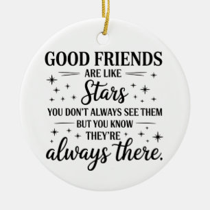 Décoration En Céramique Les bons amis sont comme des étoiles Citation Insp