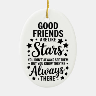 Décoration En Céramique Les bons amis sont comme des étoiles Citation Insp