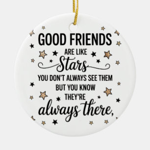 Décoration En Céramique Les bons amis sont comme des étoiles Citation Insp