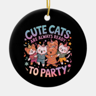 Décoration En Céramique Les chats mignons sont toujours prêts à faire la f