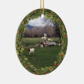 Décoration En Céramique Les chèvres de Noël sur un carnet (Droite)