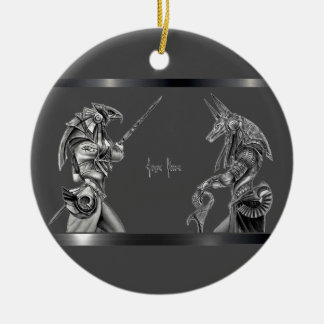 Décoration En Céramique Les dieux égyptiens en gris
