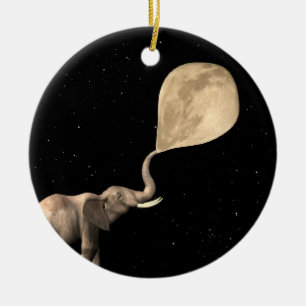 Décoration En Céramique Les éléphants font Pleine lune