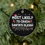 Décoration En Céramique Les Plus Susceptibles D'Écraser Santas Sleigh Drôl<br><div class="desc">Les Plus Susceptibles De S'Effondrer Père Noël Sleigh Drôle Noël</div>