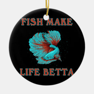 Décoration En Céramique Les poissons font la vie Betta Drôle Siamese Comba