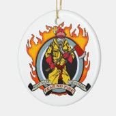 Décoration En Céramique Les pompiers ne craignent aucun feu (Gauche)