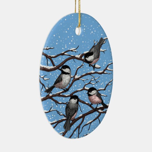 Décoration En Céramique Les poulets en hiver (Droite)