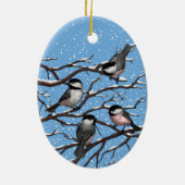 Décoration En Céramique Les poulets en hiver (Dos)