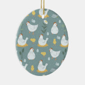 Décoration En Céramique Les poulets rêvent dans la coopérative en Turquois (Droite)