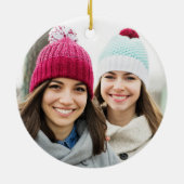 Décoration En Céramique Les Soeurs connectées à Heart Photo Keepsaké Navy (Dos)