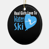 Décoration En Céramique Les Véritables Filles Aiment Le Ski Nautique (Gauche)