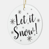 Décoration En Céramique Let it Snow Black and White Snowflake (Gauche)