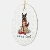 Décoration En Céramique Let's Go! Walk German Shepherd Dog (black tan) (Gauche)