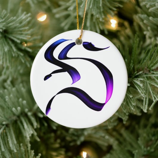 Décoration En Céramique Lettre calligraphie "S." (Arbre)