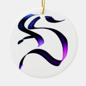 Décoration En Céramique Lettre calligraphie "S." (Devant)