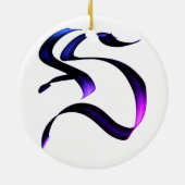 Décoration En Céramique Lettre calligraphie "S." (Dos)