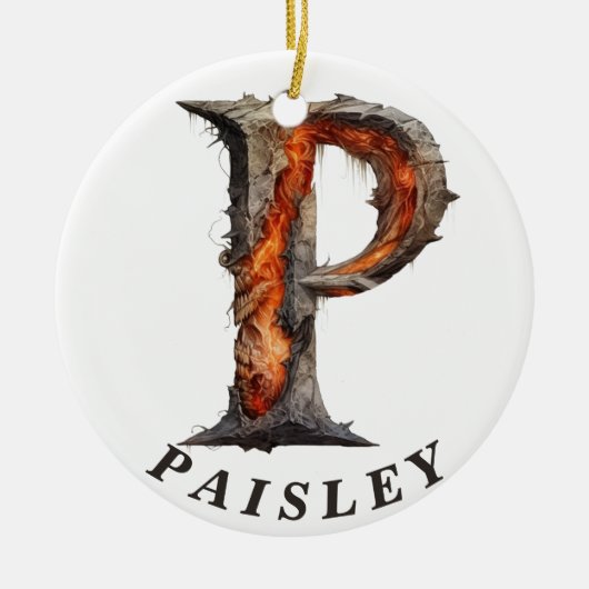 Décoration En Céramique LETTRE citrouille Halloween Nom P MONogramme Flora (Devant)