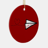 Décoration En Céramique Lettre d'amour avion papier (Droite)