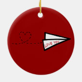 Décoration En Céramique Lettre d'amour avion papier (Dos)