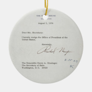 Décoration En Céramique Lettre de démission du Président Richard M. Nixo