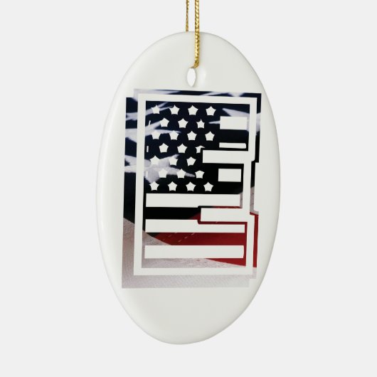 Décoration En Céramique Lettre E Monogramme Initial USA (Droite)