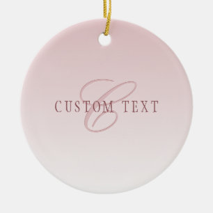 Décoration En Céramique Lettre élégante & monogramme Rose ombré
