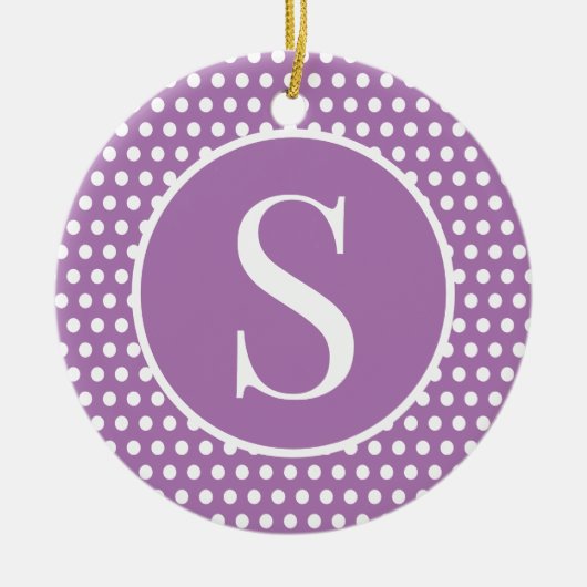 Décoration En Céramique Lettre initiale Chic Cute Polka Dot (Devant)