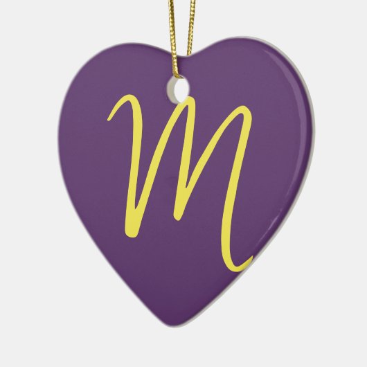 Décoration En Céramique Lettre initiale Monogramme élégant Indigo jaune (Gauche)