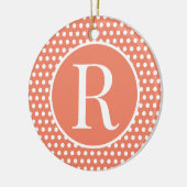 Décoration En Céramique Lettre initiale orange classique Polka Dot (Gauche)