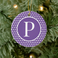 Lettre initiale personnalisée pourpre Point Polka