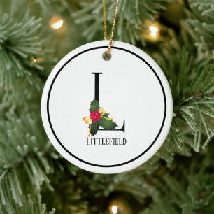 Décoration En Céramique Lettre monogramme L Noël personnalisé