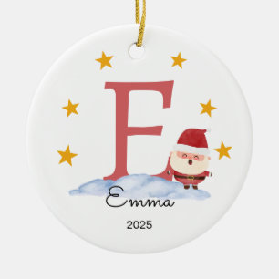 Décoration En Céramique Lettre personnalisée Nom de l'ornement, Père Noël