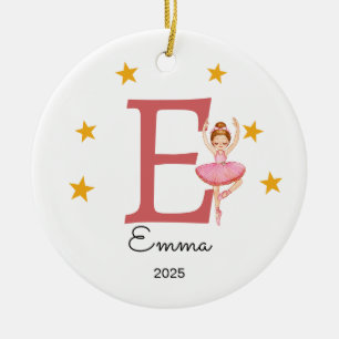 Décoration En Céramique Lettre personnalisée Nom Ornement, Ballerina