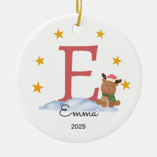 Décoration En Céramique Lettre personnalisée Nom Ornement, Reindeer