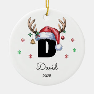 Décoration En Céramique Lettre personnalisée Nom Ornement, Reindeer