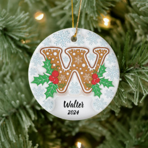 Décoration En Céramique Lettre W Nom personnalisé Monogramme Noël
