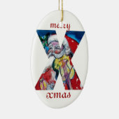 DÉCORATION EN CÉRAMIQUE LETTRE X XMAS /SANTA CLAUS AVEC MONOGRAM VIOLON (Droite)