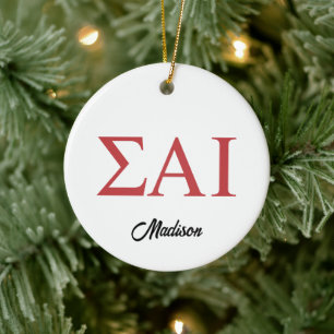Décoration En Céramique Lettres grecques Sigma Alpha Iota