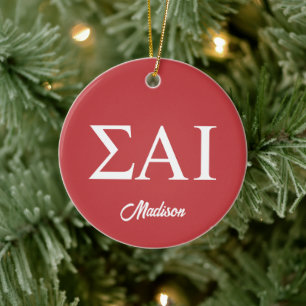 Décoration En Céramique Lettres grecques Sigma Alpha Iota