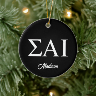 Décoration En Céramique Lettres grecques Sigma Alpha Iota