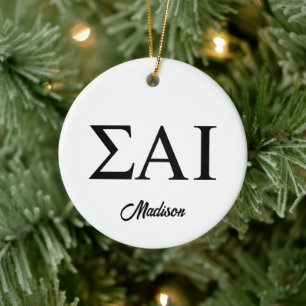 Décoration En Céramique Lettres grecques Sigma Alpha Iota