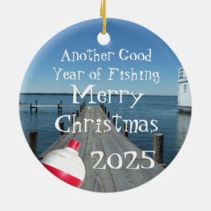 Décoration En Céramique leurre de pêche "Une nouvelle bonne année de pêche