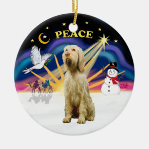 Décoration En Céramique Lever de soleil de Noël - Spinone Italiano (blé)