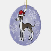 Décoration En Céramique Lévrier de Noël/whippet/lévrier italien (Droite)