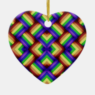 Décoration En Céramique LGBT Gay pride Rainbow Heart Ornament