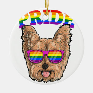 Décoration En Céramique LGBT Yorkshire Terrier Yorkie Chien Gay pride Rain